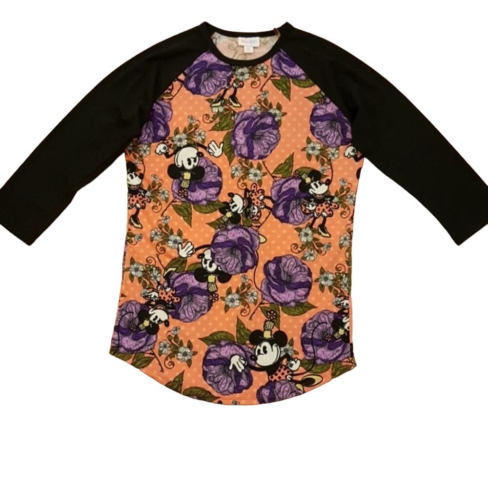 LuLaRoe Minnie Mouse raglan shirt size XS
